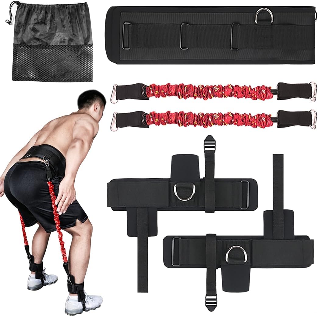 Bounce Trainer – Vertical Jump & Leg Strength Device with Adjustable Waistband, Ankle Cuffs & Storage Bag – for Volleyball, Football, Basketball & Fitness