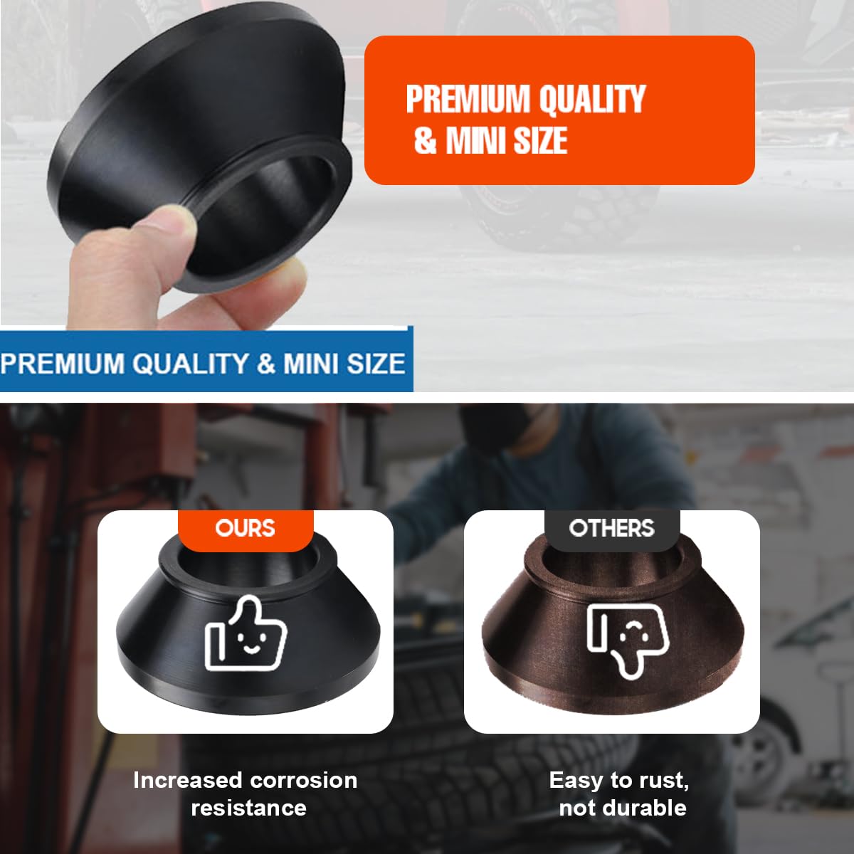 Cono equilibrador de ruedas, juego de 4 conos para máquina equilibradora de neumáticos, Cono de centrado para cambiador manual de neumáticos para eje de 40 mm, acero al carbono #45 para automóvil,