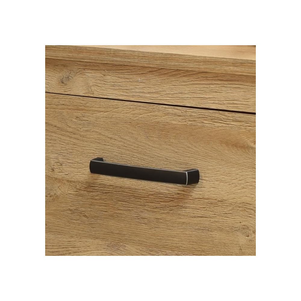 FORTE Havanna Kommode mit 3 Türen und 1 Schublade, Holzwerkstoff, Alteiche, 62 x 95,7 x 161,4 cm