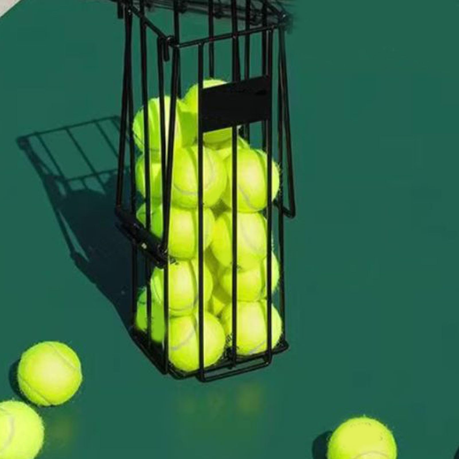 banapoy Cestino Raccoglitore Portatile per Palline da Tennis, Raccolta | Può Contenere Fino a 25 Palline, Raccolta Rapida, Raccolta a Molla, Raccoglitore di Palline con Manico Lungo per