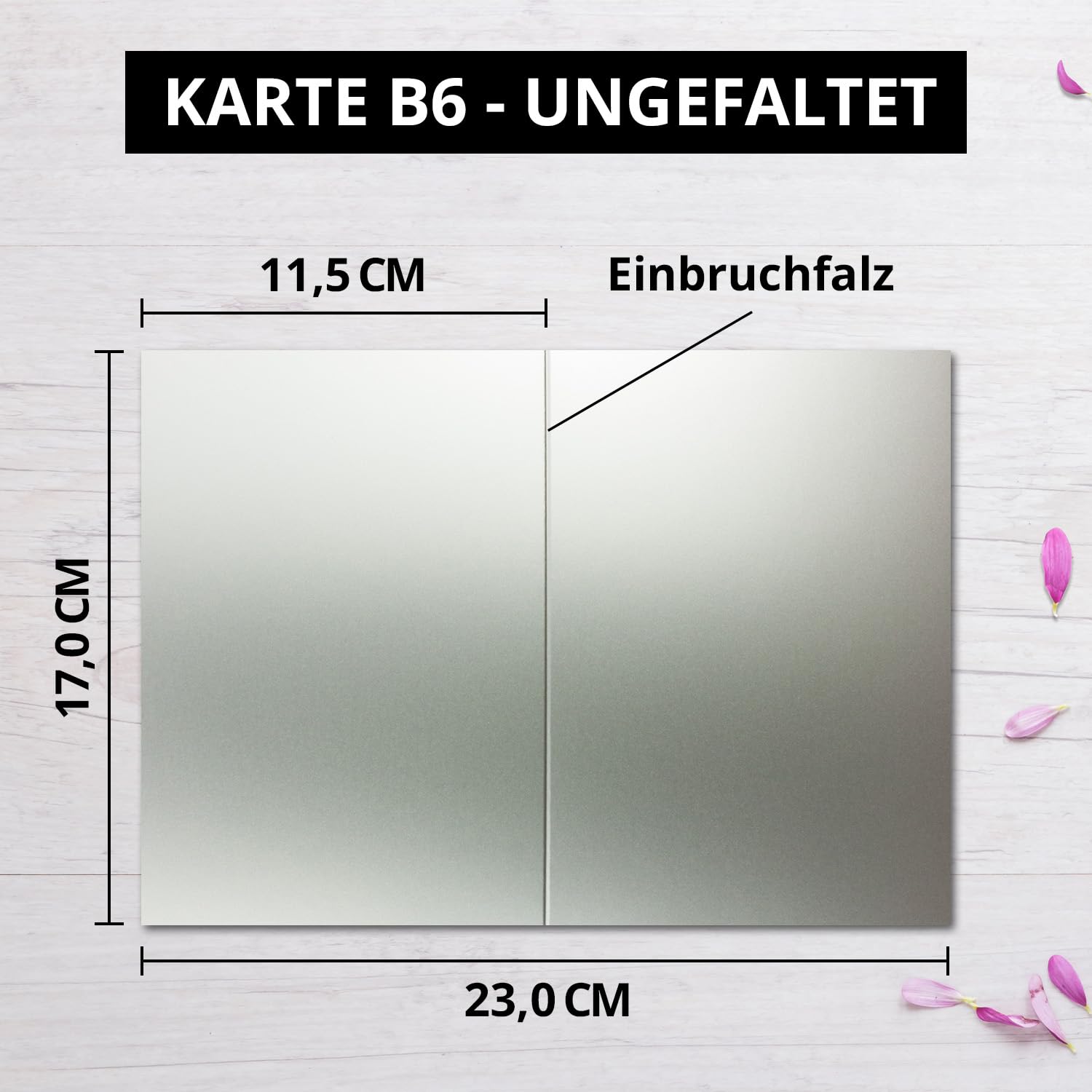 500 kartek składanych B6 – srebrny metalik – jakość premium – 11,5 x 17 cm – bardzo odporne na odkształcenia – nadaje się do drukarek! – Marka wysokiej jakości: NEUSER FarbenFroh!!