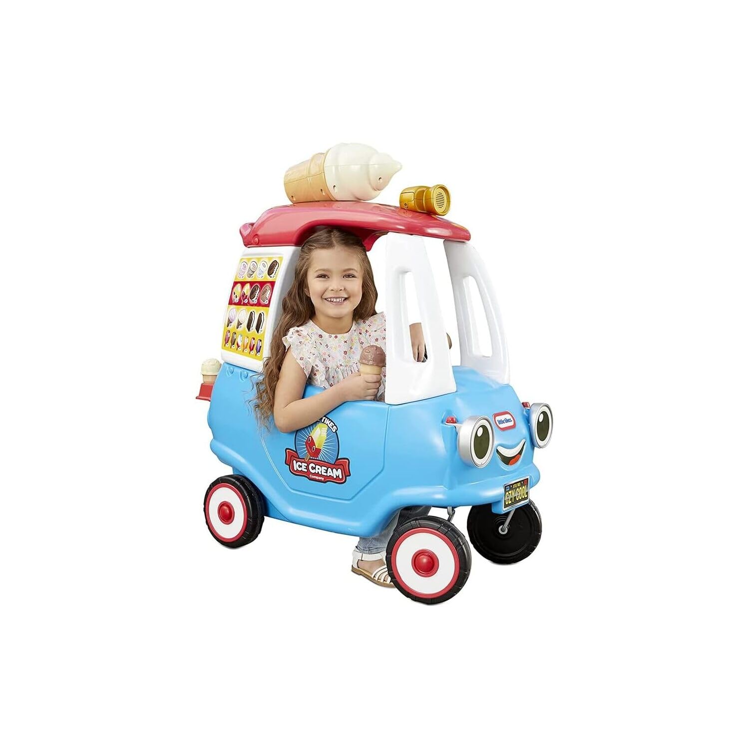 Maykoosh Gothic Grace Ice Cream Truck, Coupe Ride On Car, Kid and Parent Powered, Truck Music, Including Accessories- Gift for Kids, 33 X 19.13 X 17 Inches