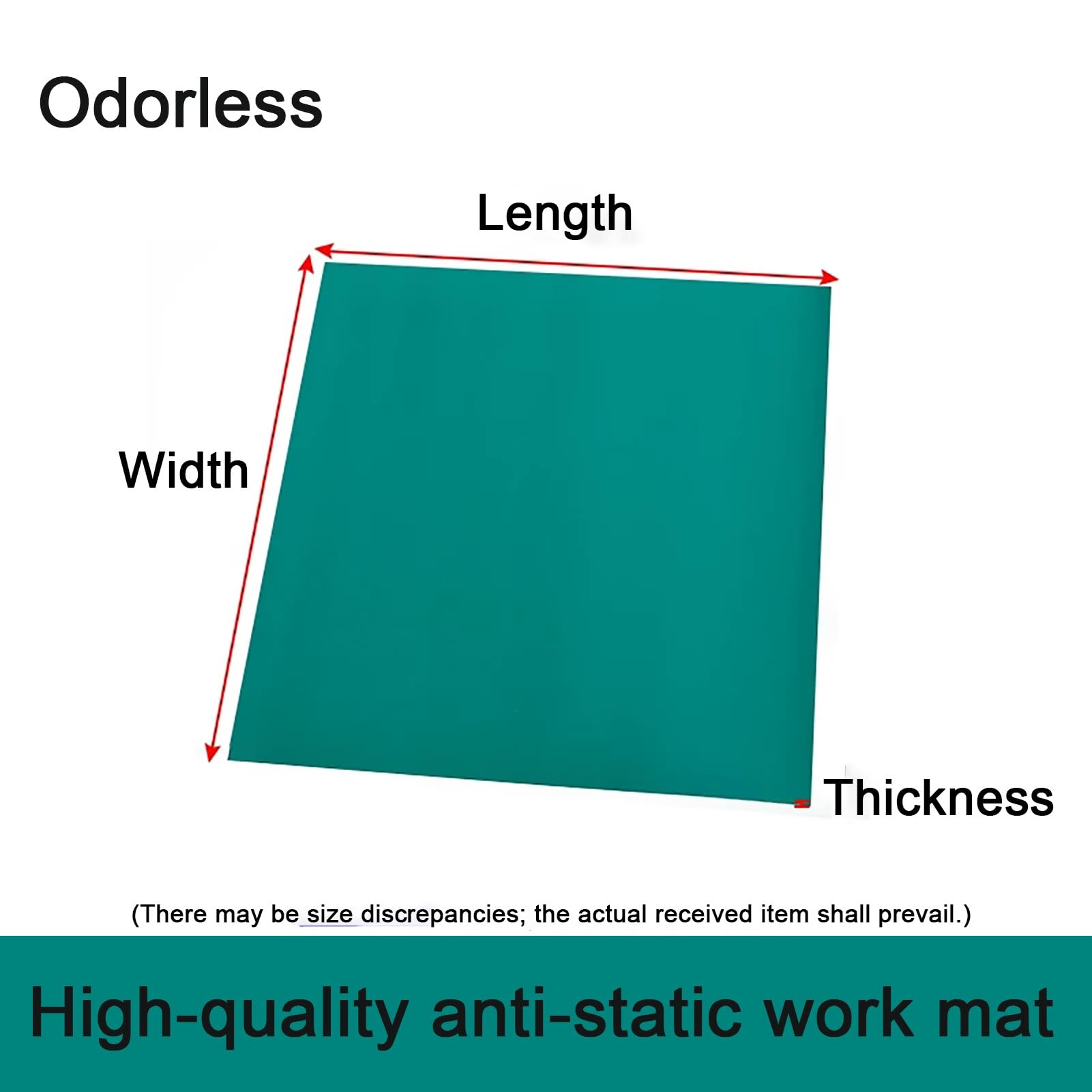 Tapete antiestático, 2 mm de espesor, verde, varios tamaños, tapete for mesa de laboratorio, tapete de goma for banco de trabajo de mantenimiento(0.8x1.2meter/2.6x3.9ft)