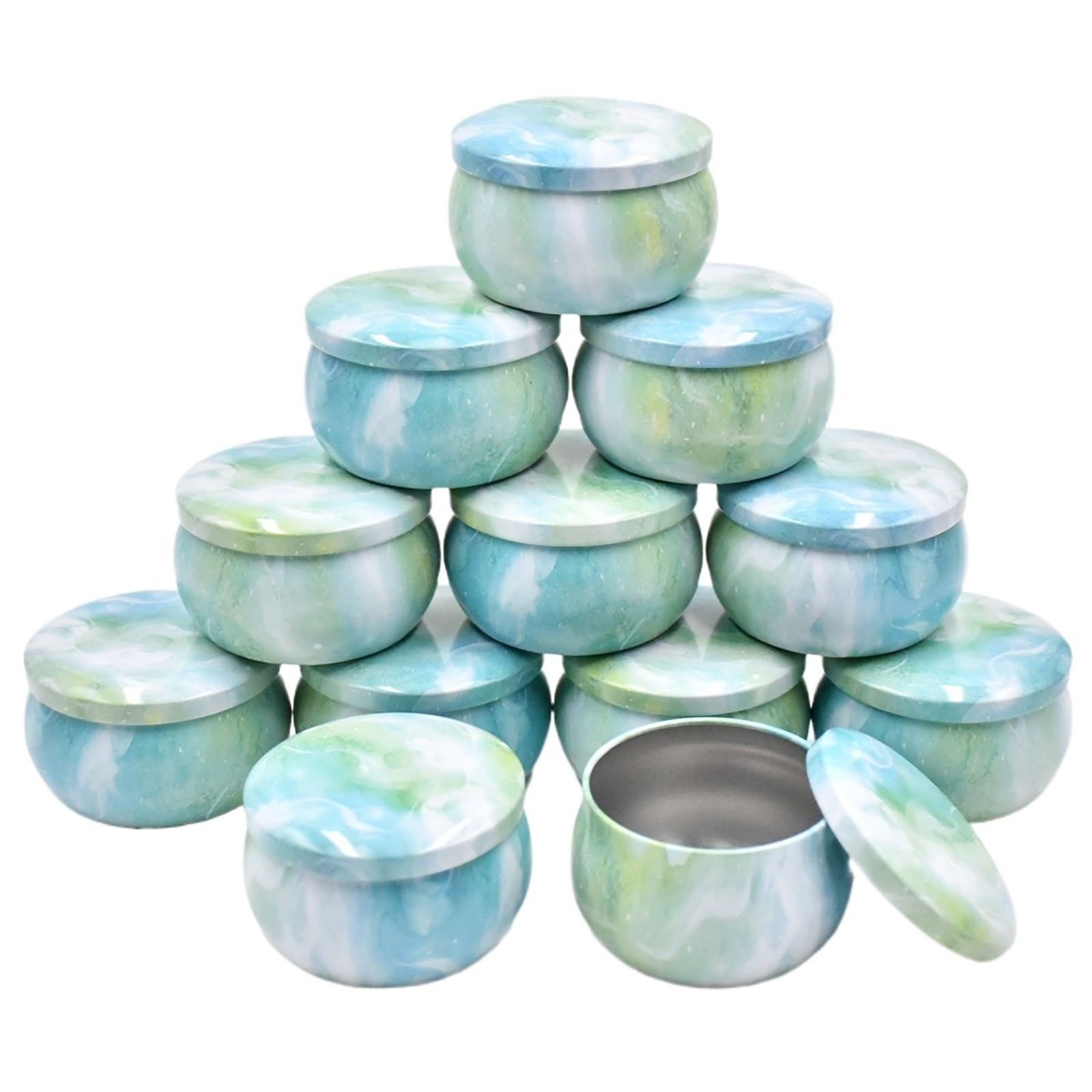 HNULGVI Candle Jar Candle Tins 12pcs, 2.2oz Containers For Making Candles, Bulk Jars, DIY(Color 01)