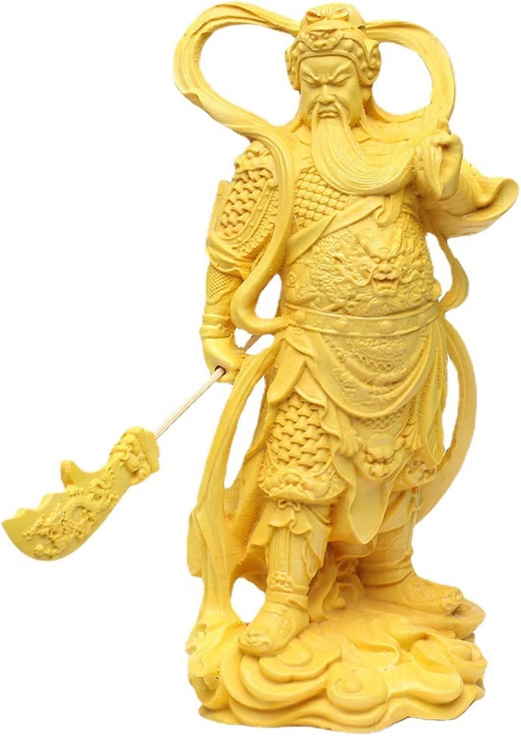 Feng Shui Decor Guan Gong Statue,Solid Wood God of Wealth Guan Yu Statue Home Office Decor,Guan Di Figurine for Gift