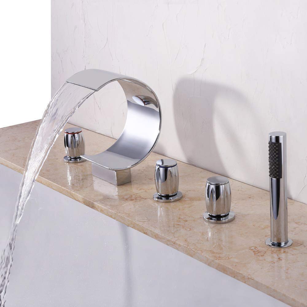 Robinet de Baignoire de Salle de Bain Commerci | Finition Luxe Cascade 5 Trous