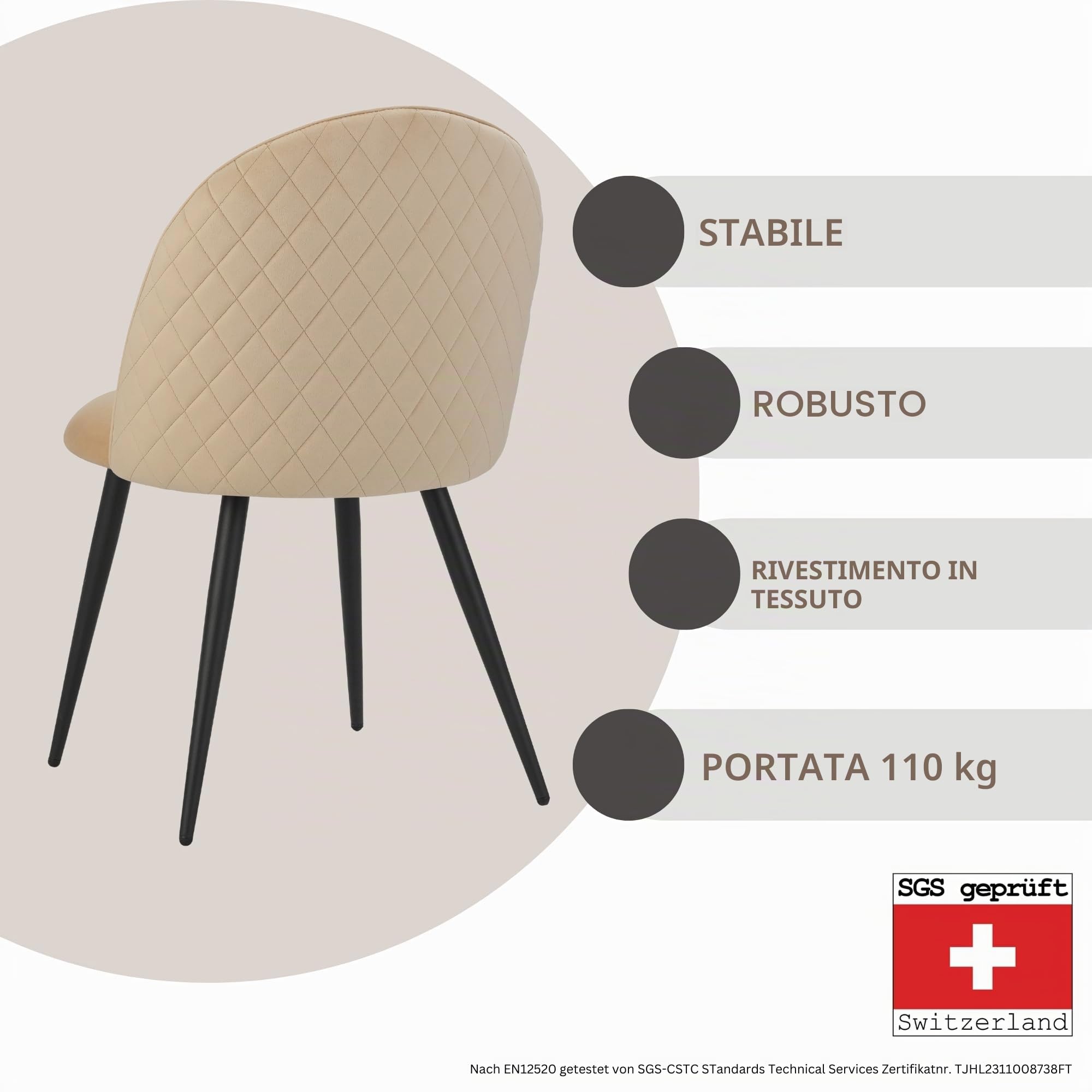 Albatros - Set di 4 sedie da sala da pranzo con rivestimento in velluto, stile vintage, rivestimento in velluto, con imbottitura certificata SGS – moderna sedia da cucina