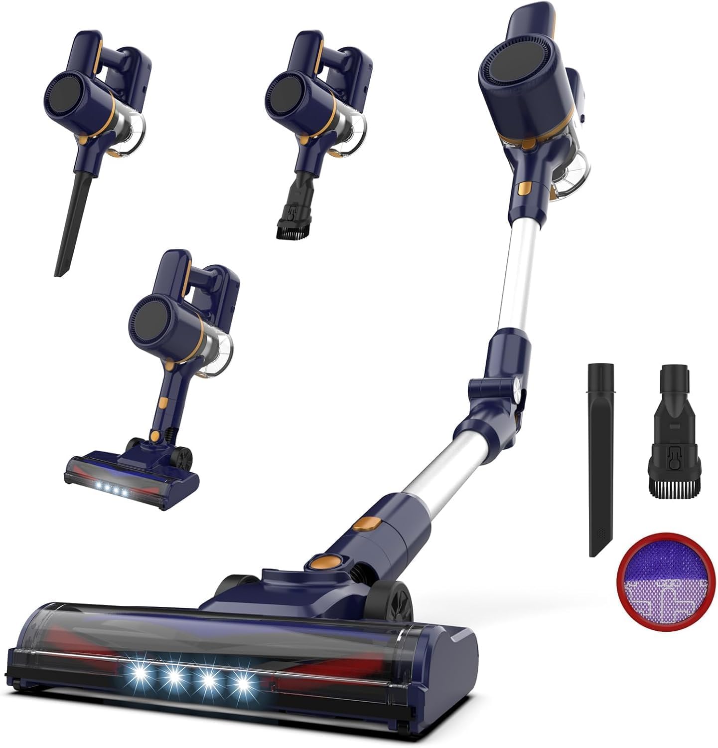 aspirapolvere wireless 20000pa con luce led e filtri chiffon