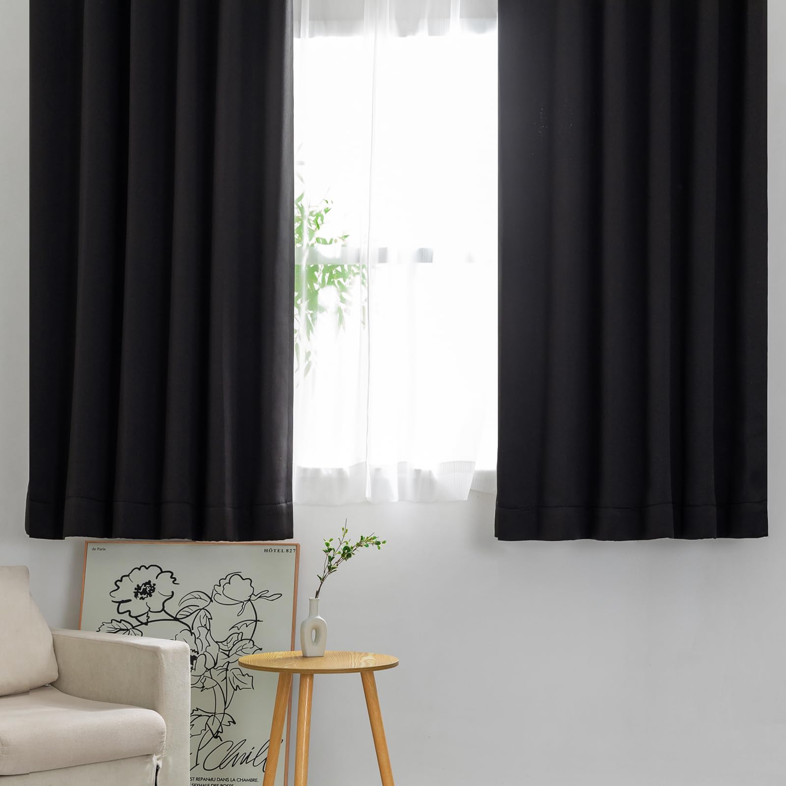 Amazon.co.jp: monozu Blackout Curtains, 99.99% Light Blocking