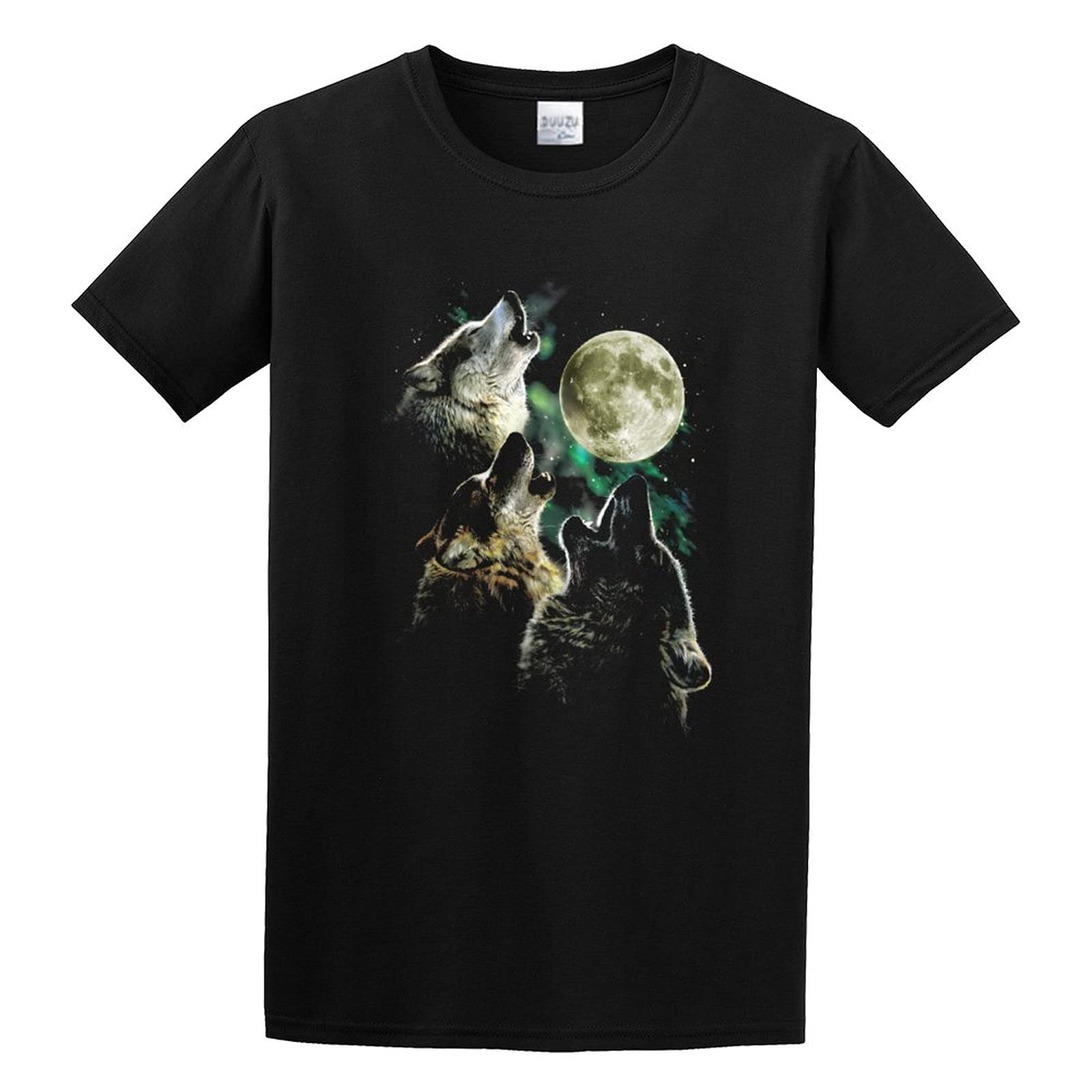The Mountain Three Wolf Moon Men Adult Short Sleeve Black S