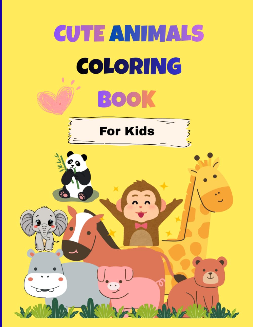 Cute Animals Coloring Book: CUTE ANIMALS: BOLD & EASY COLORING BOOK