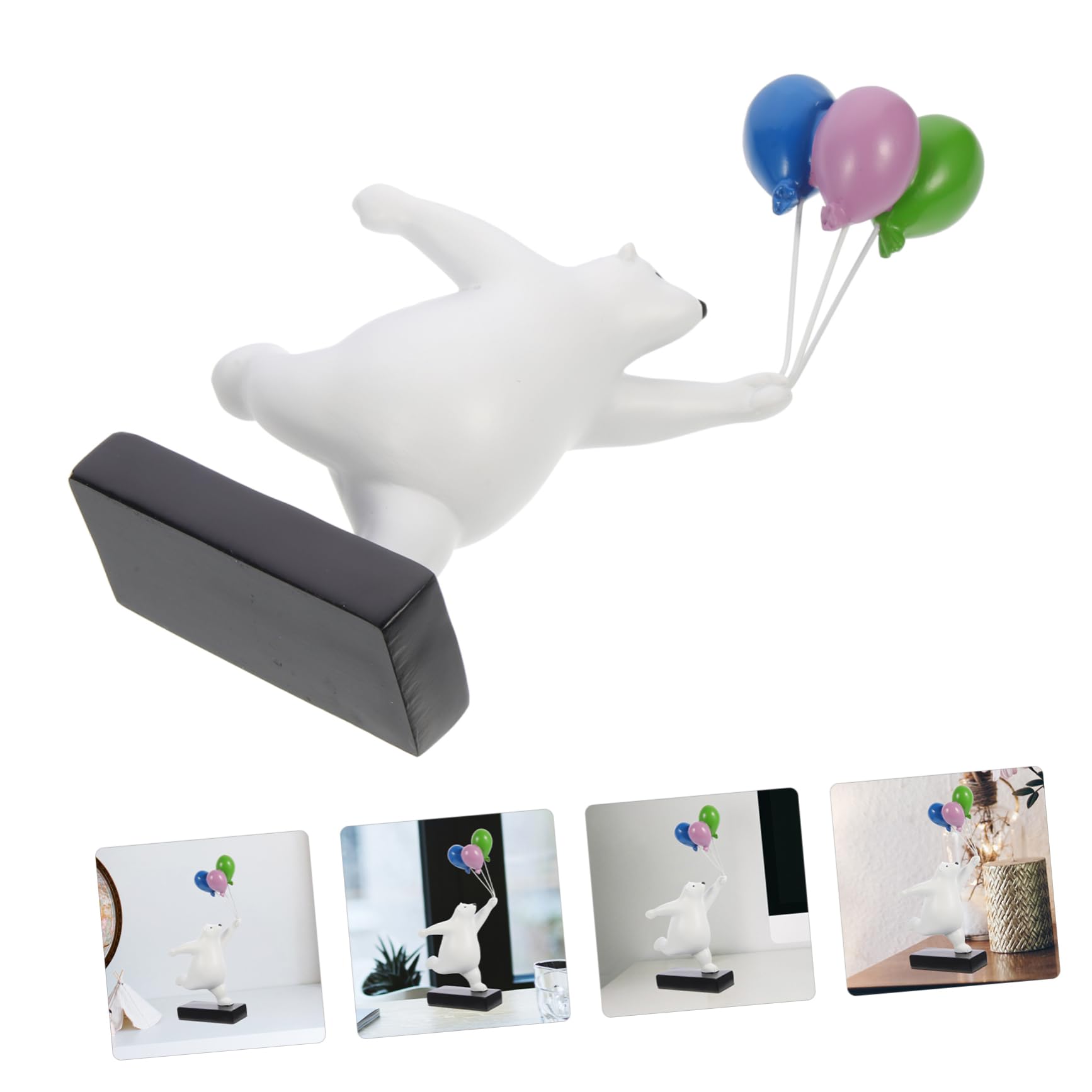 PRETYZOOM Figura de Oso Globo de Resina, Adorno de Escritorio 1 Pieza | Modelo Animal de Resina, Prop Fotográfico, Decoración para Dormitorio y Oficina en Casa