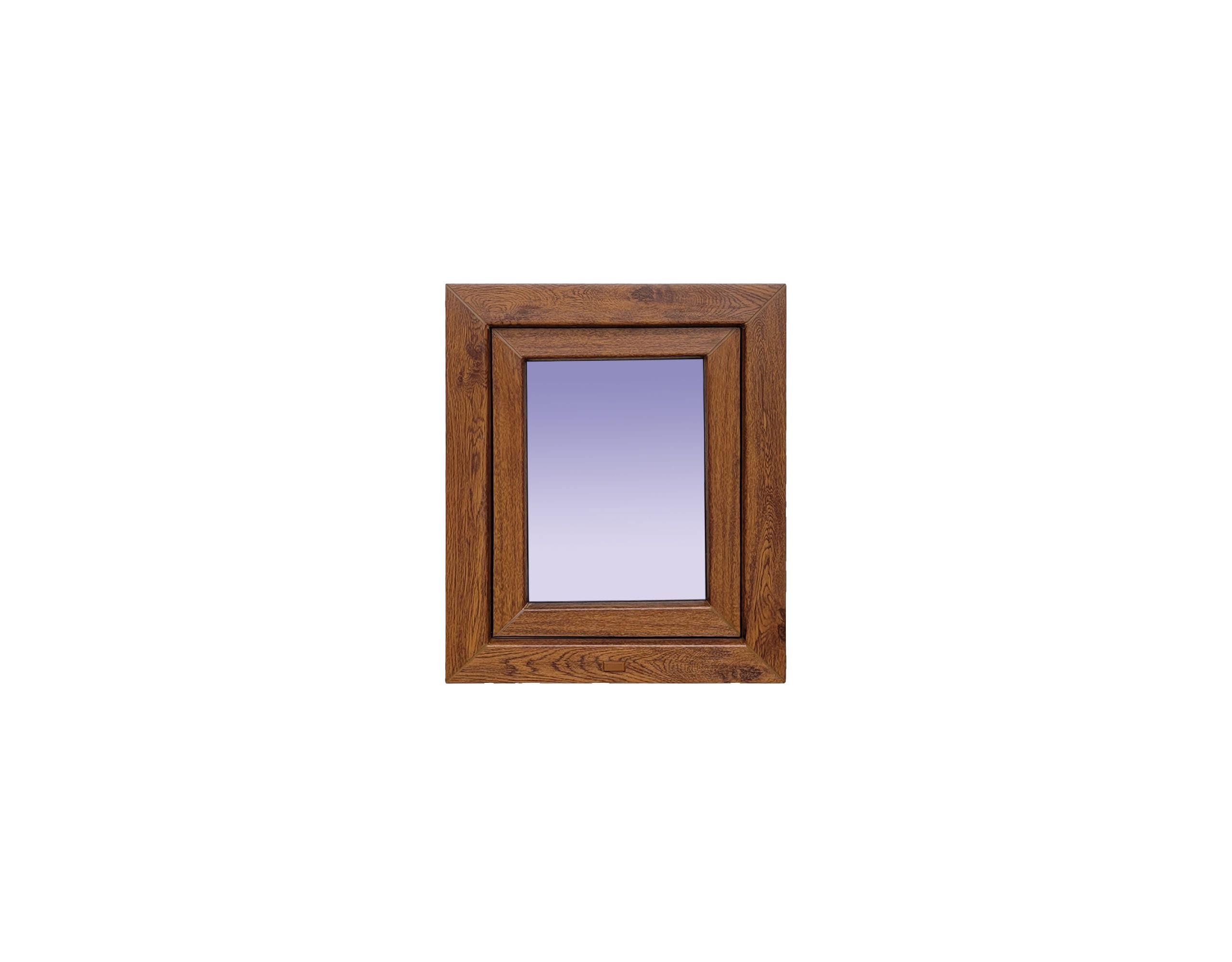 Ventanastock Ventana PVC Roble 500x600 Practicable Oscilobatiente Derecha 1 hoja con vidrio Carglass (Climalit Mate)