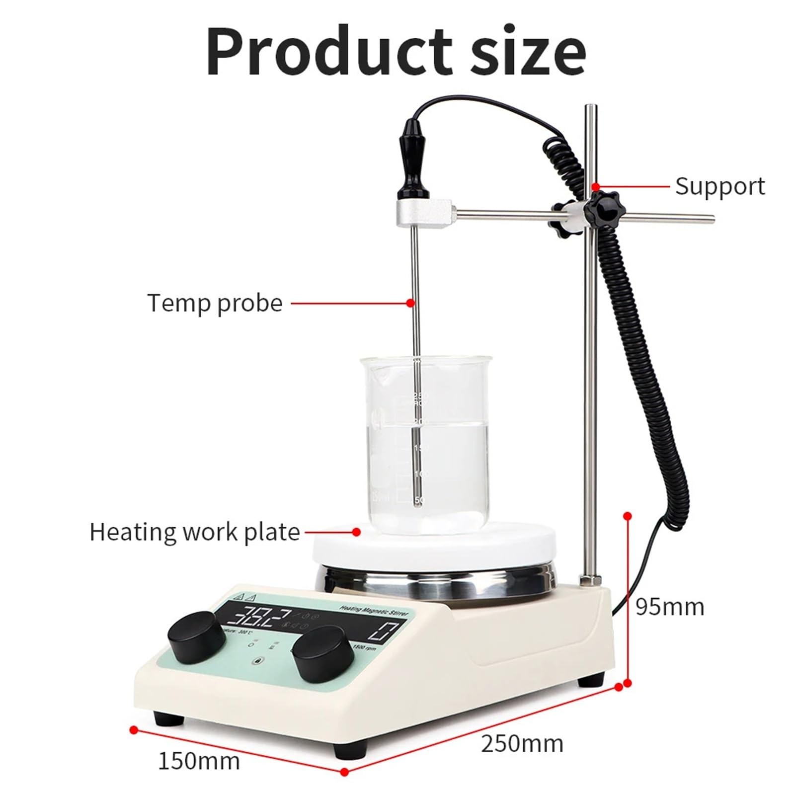 Centrifuga Agitatore magnetico elettrico con piastra riscaldante e barra di agitazione, laboratorio chimico, biologico medico, funzione conto alla rovescia