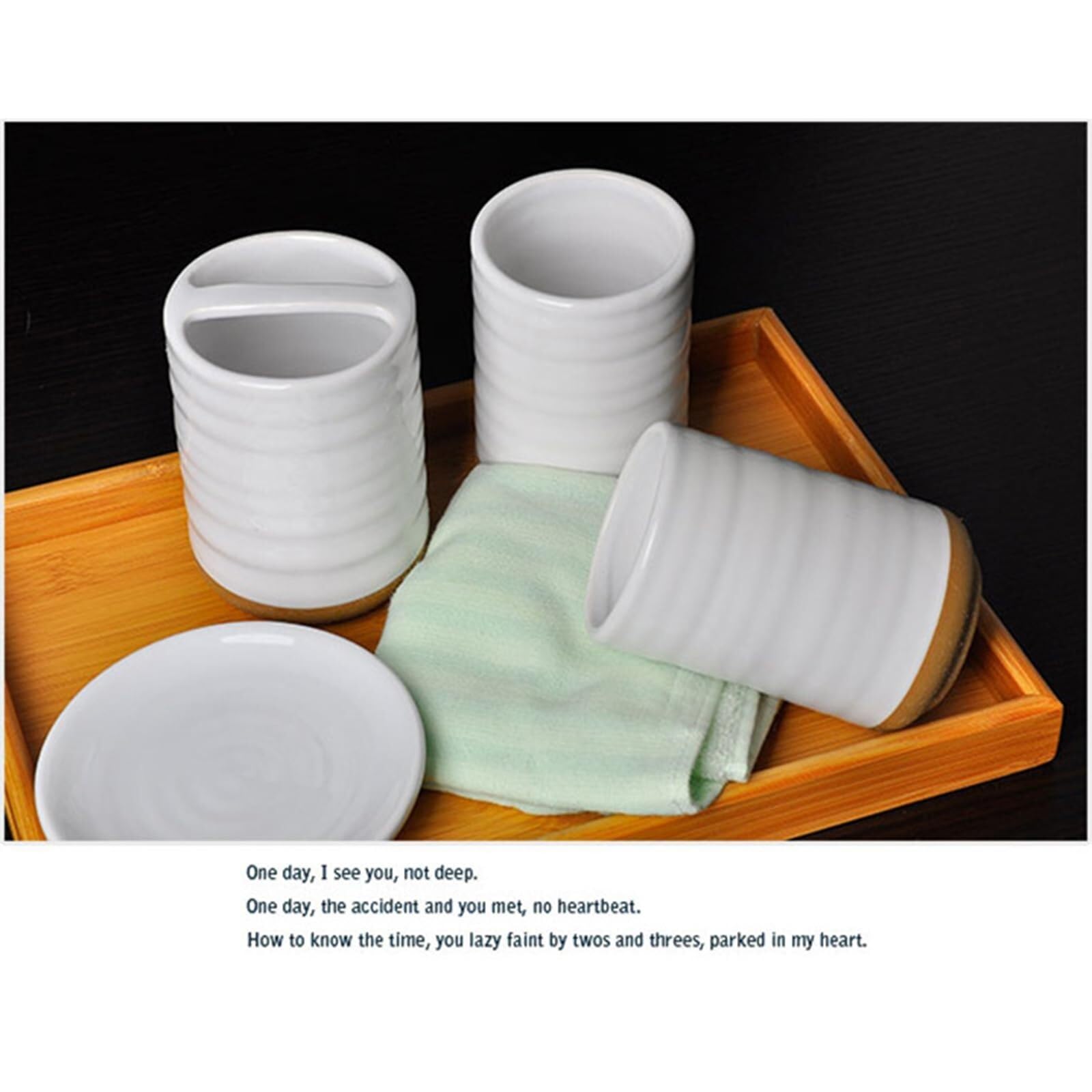 Set di accessori per il bagno Accessorio for tazza portaspazzolino da bagno, 5 pezzi, portaoggetti Arredamento per gli affittuari