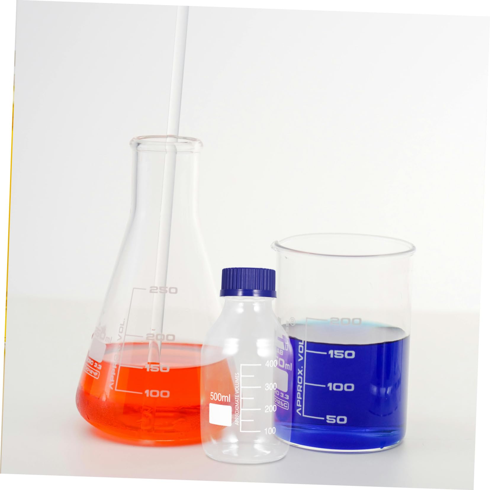 Ipetboom Bottiglia Reagente in Vetro da Laboratorio 500ml 2 Pezzi