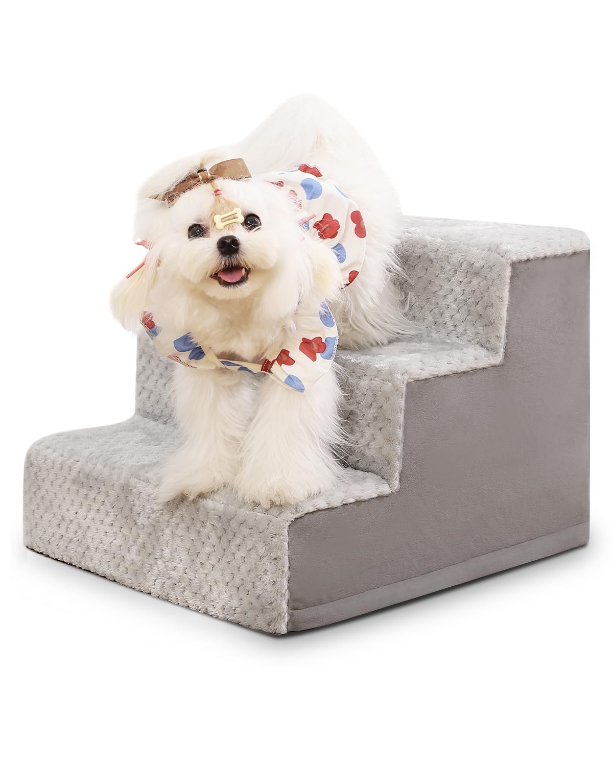 Dog Stairs for Small Dogs,13" H,3-Step Dog Steps for High Bed,Couch,Pet Stairs for Dogs and Cats Climbing with Non-Slip Bottom and Washable Cover,