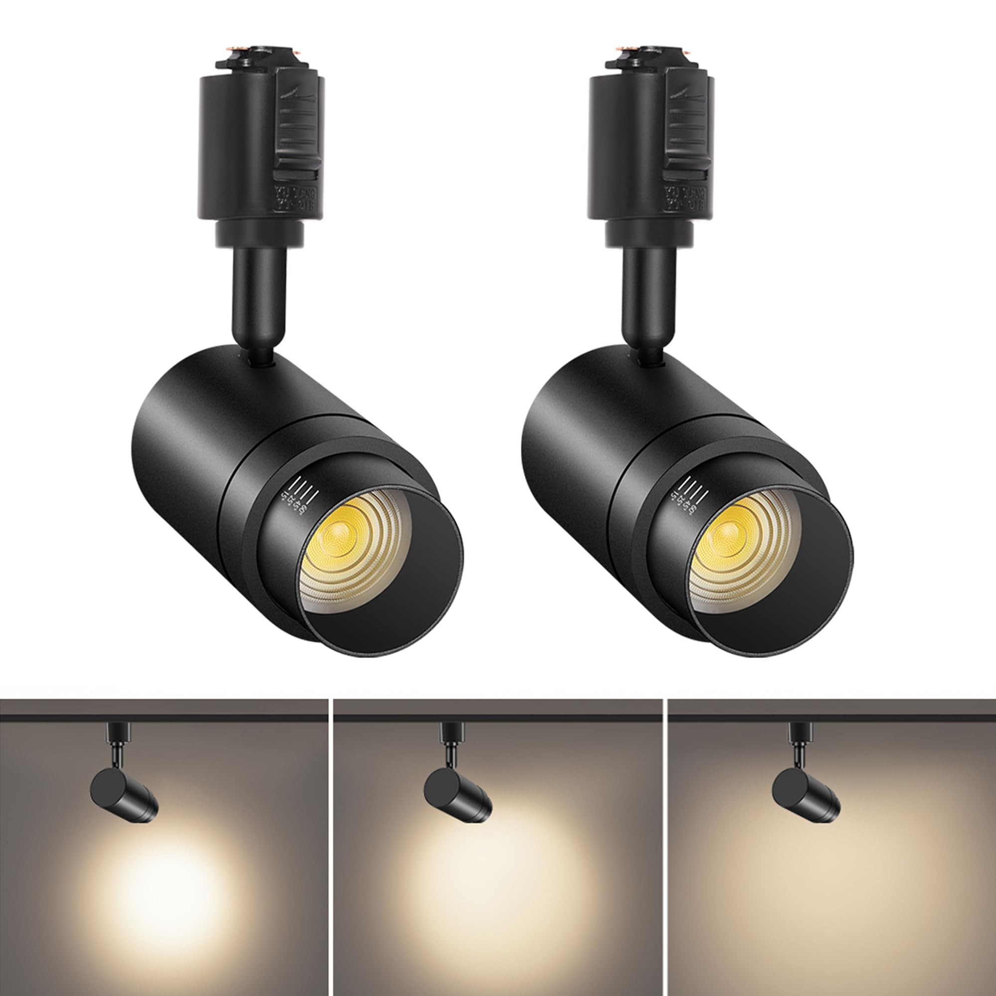 OTeedo ダクトレール スポットライト ズーム可能 100W形相当 ダクトレール 照明 消費電力10W LED一体型 4000K昼白色 1000LM高輝度 高演色Ra90+ 角度調節可能 植物育成明るい レールライト用 キッチン/ショッピングモール照明(ブラック, 2個セット)