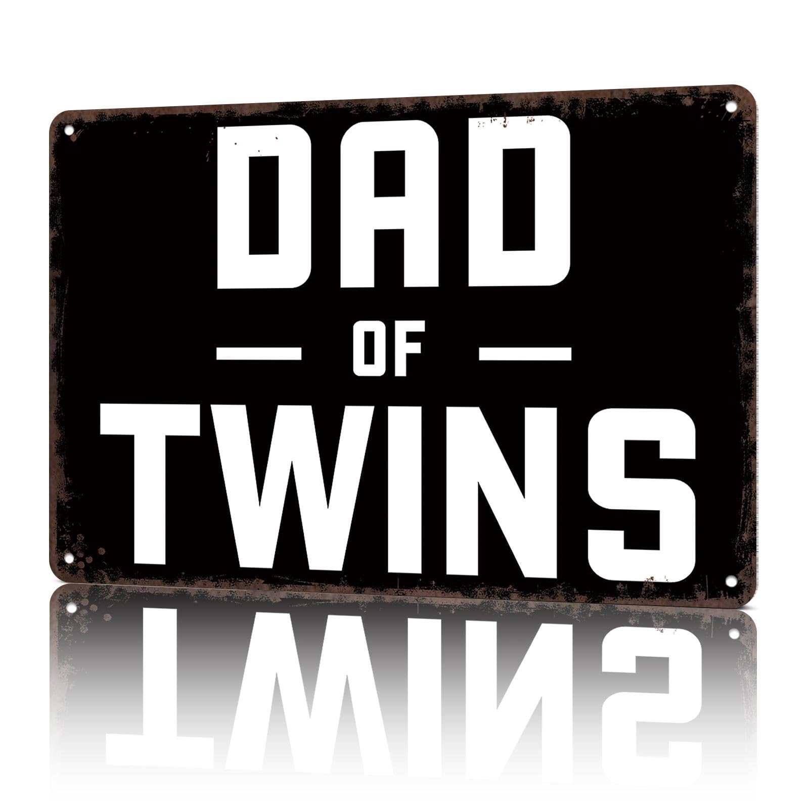 KWQDOZF Vintage Metal Signs Dad Of Twins Twin Dad Tire Funny Tin Sign Poster Wall Art For Home Room Bedroom Office Decor 8x12inch