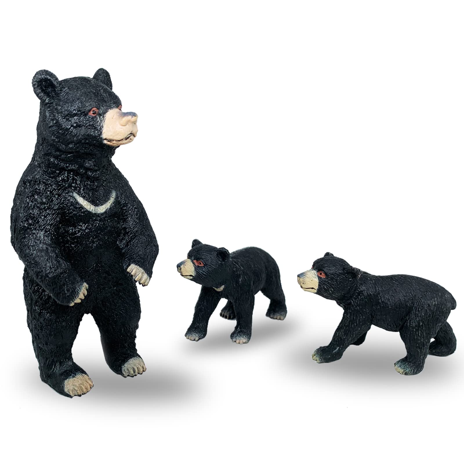 Gemini&Genius Grizzly Bear Woodland Animals, Forest Animals Figurines Mommas and Babies Toy Set , Safari Animals Family Playset , Great for Cake Toppers, Stocking Stuffers, Birthday Gift for Kids