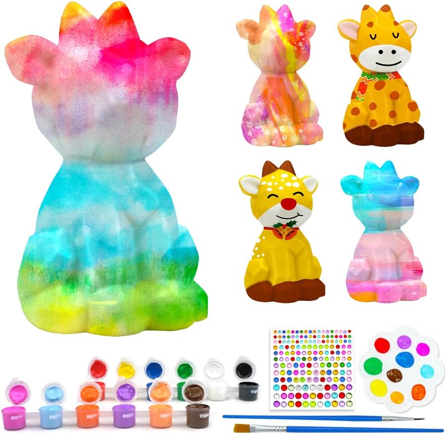 Pinta tu propio kit de lámpara de ciervo, 1 pieza, kits de pintura geométrica para niñas y niños de 4, 5, 6, 7, 8, 9, 10, 11, 12+, suministros de