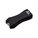 SABRE Stun Gun with Flashlight and Belt Holster, Emits 1.60 Powerful Pain Inducing Microcoulombs (C) Charge, 120 Lumen LED Flashlight, Rubberized Grip, Compact Design, Rechargeable