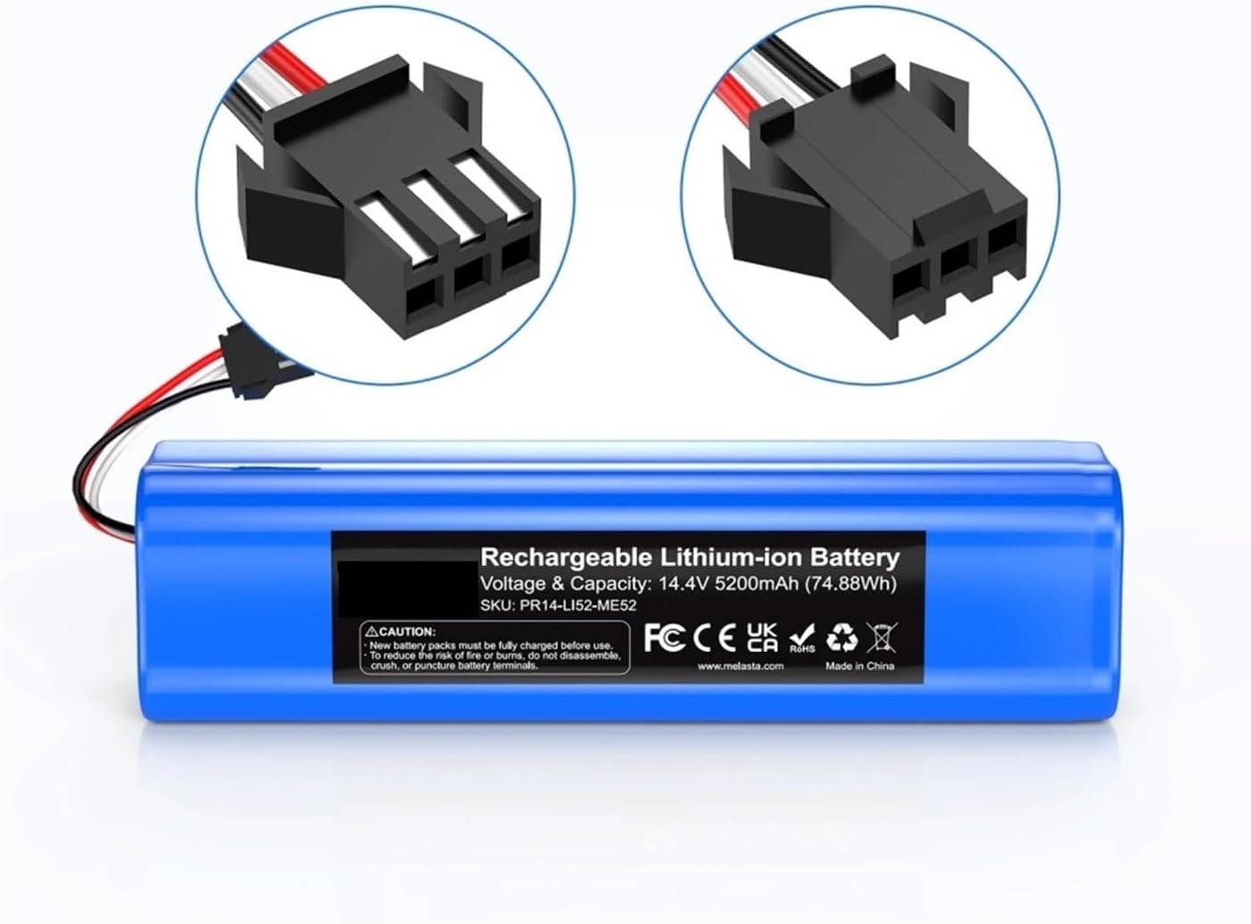 Vacuum Cleaner Battery 14.4 V 5200mAh Replacement Battery. Compatible with Zoozee Z50