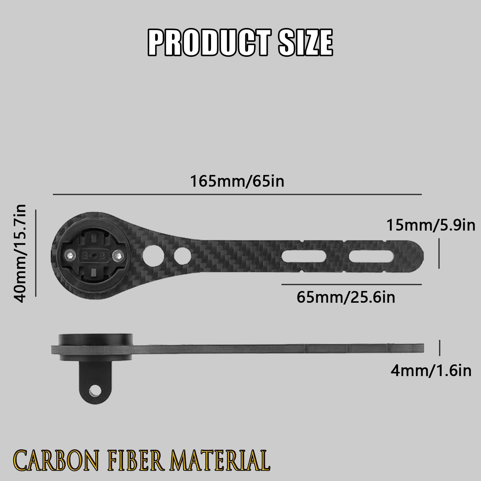 Wenbones Supporto Integrato Ciclocomputer, Supporto Computer da Manubrio Fibre de carbone, Supporto per Computer da Ciclismo per Bici per Garmin Edge, TOREAD.X, Cateye, Bryton, Blackbird
