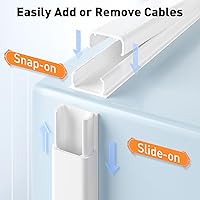 Vista 3 de Delamu TV Cord Hider, Cord Covers for 2-3 Wires on Wall, Paintable Cable Hider Wire Covers for Cords, Easier Setup Wire Hiders for TV on Wall, Cable