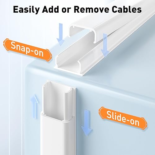 Miniatura 3 de Delamu TV Cord Hider, Cord Covers for 2-3 Wires on Wall, Paintable Cable Hider Wire Covers for Cords, Easier Setup Wire Hiders for TV on Wall, Cable