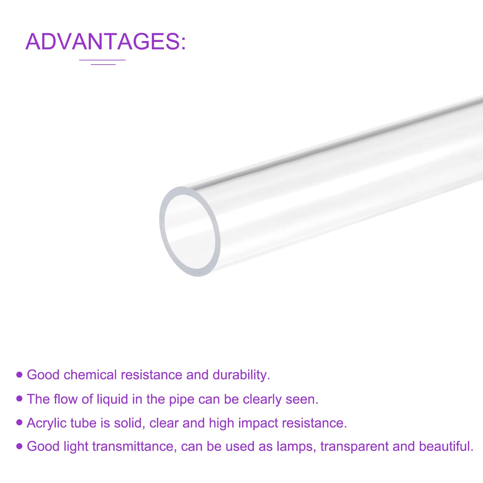 Tubo In Acrilico Trasparente - 18x22mm X 30cm - Per Acquari, Illuminazione, Idraulica - Foto 8