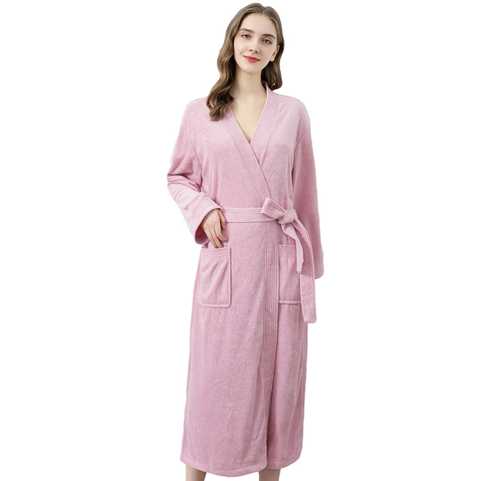 Homme Peignoir Robe de Chambre Kimono Chemise de Bain Col V Pyjama pour Hôtel Spa Sauna
