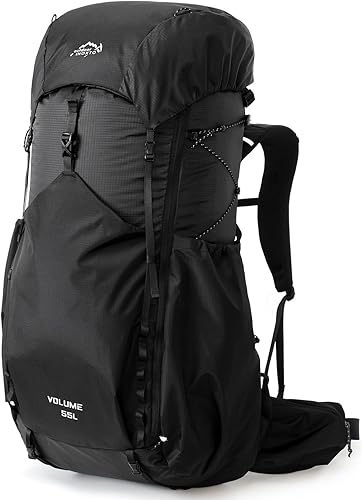 IX INOXTO Mochila impermeable para senderismo y campamento de 55 litros con bolsa de agua de 3 litros y cubierta para lluvia, mochila de viaje