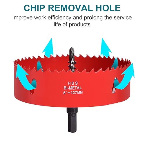 Miniatura 4 de Sierra de agujero de 6-18 pulgadas  6.102 in para madera, tablero de plástico, techo, paneles de yeso y hoja de metal, cortador de agujeros