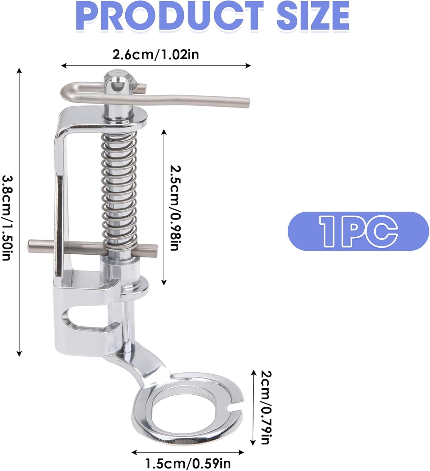 Free Motion Sewing Foot - Metal Universal Darning Presser Foot for Singer, Brother, Janome, Juki, Babylock, Elna, Kenmore, White, Necchi, Simplicity, Euro-Pro, New Home, Sewing Machines Feet