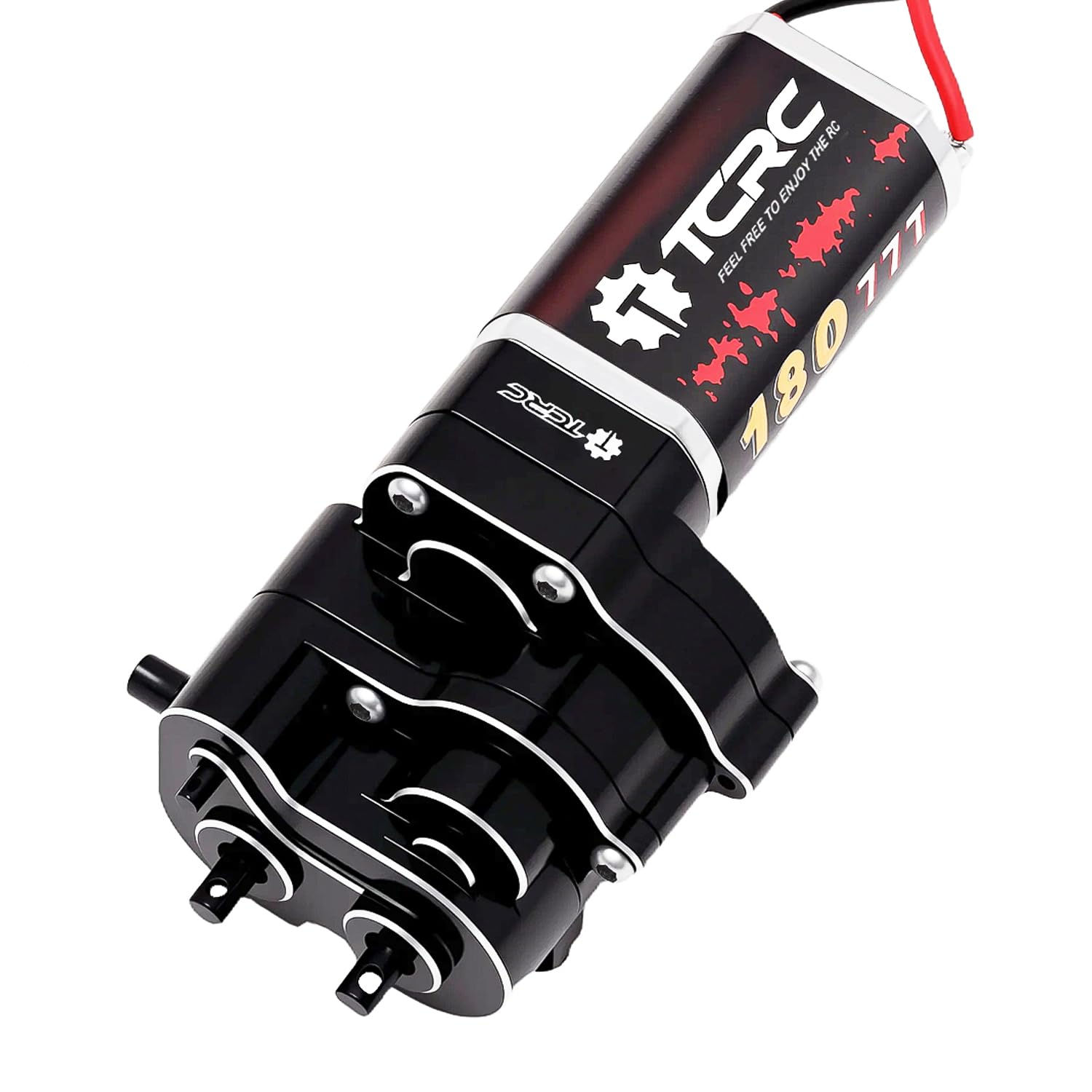 Metal 180 77T High Torque Speed Reduction Brushed Motor w/ 11T Pinion Low Speed Transmission Gearbox w/Chromoly Steel Integrated Gears Assembly Set for 1/18 HPI Venture18