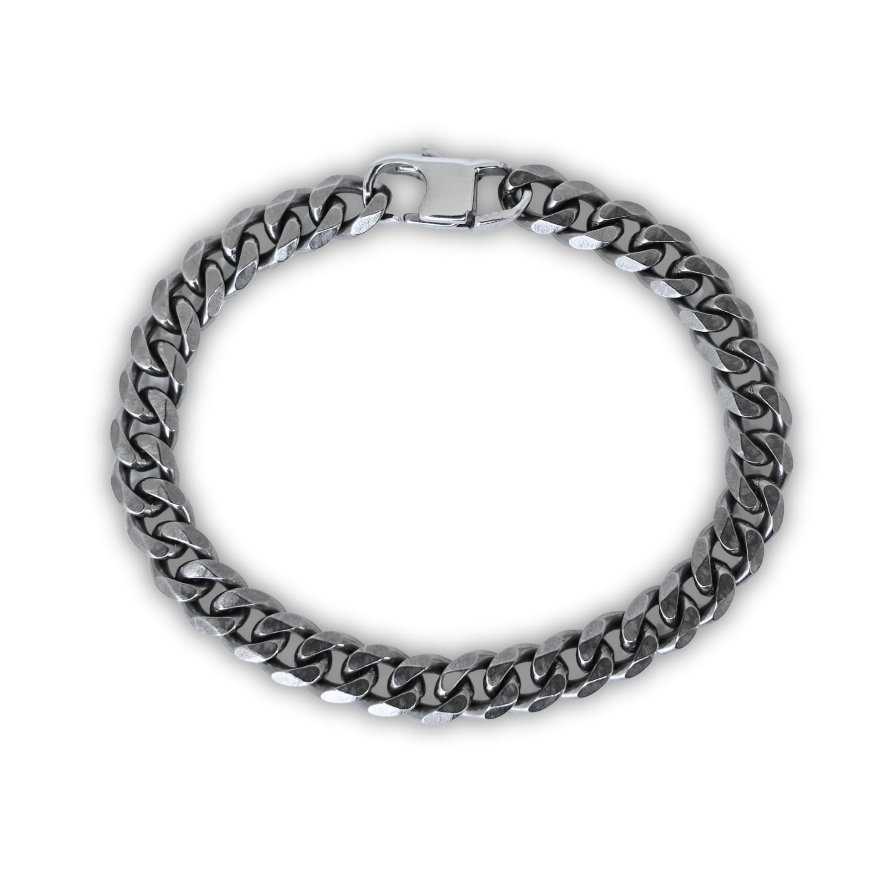 Pulsera de 100% titanio puro, cadena cubana de 7,0 mm, cadena de eslabones, para pieles sensibles, hipoalergénica, robusta