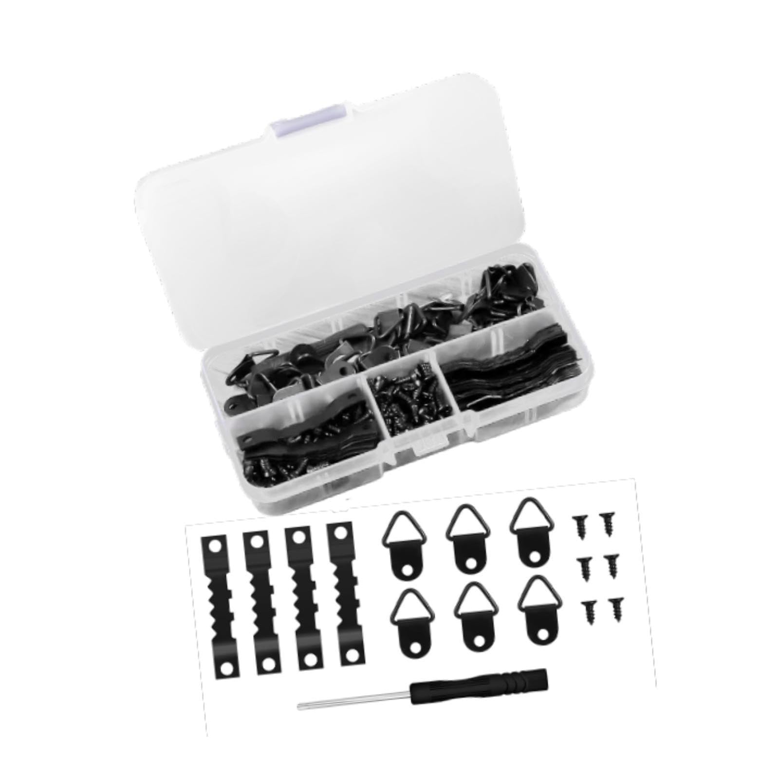 Neaxgeandx Black 252 Pieces Picture Hangers Kit Hardware For Drawing Painted Canvases Artwork