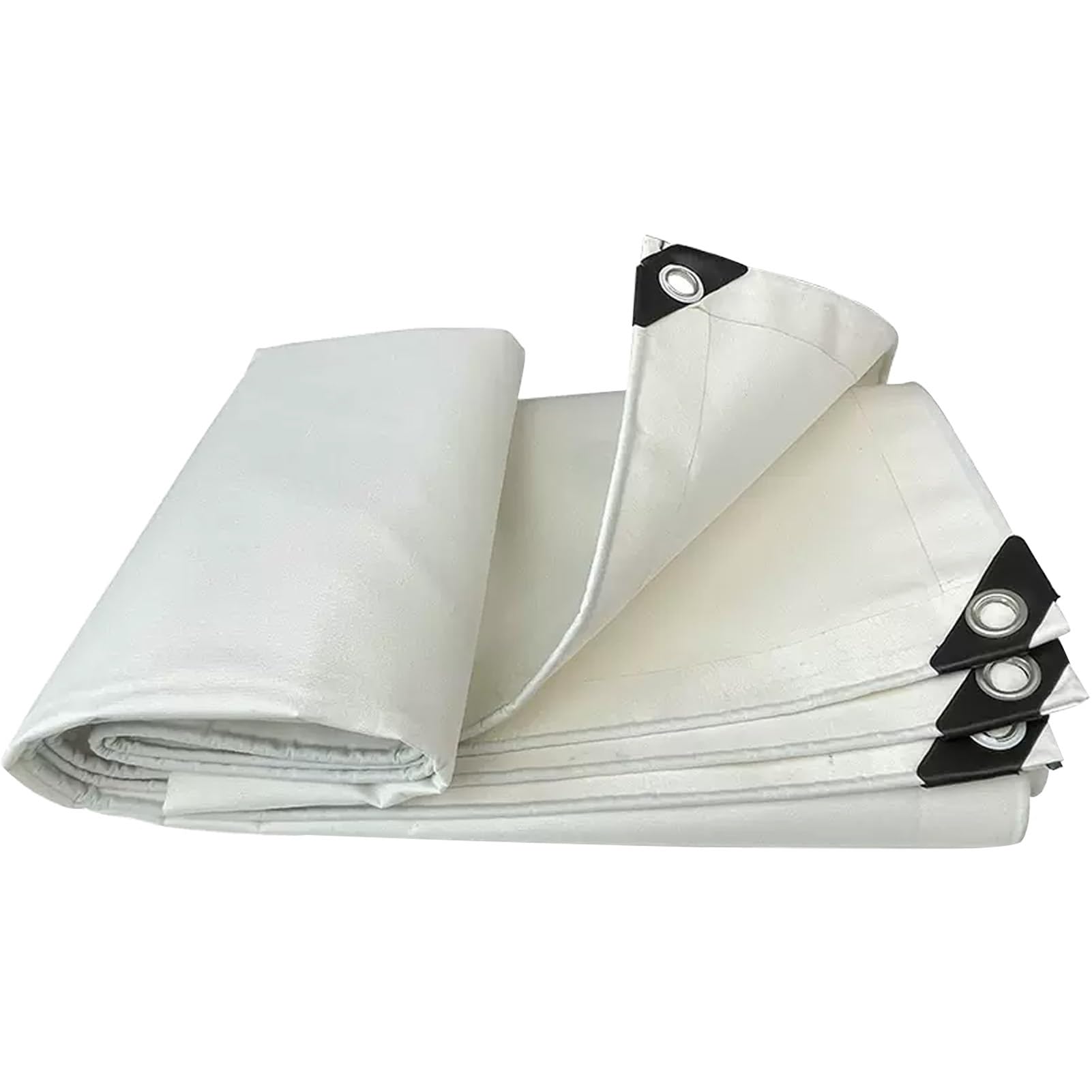 Lona de camión blanca resistente e impermeable con ojales inoxidables duraderos 1