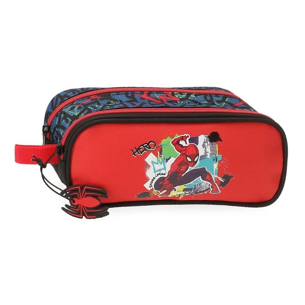 Joumma Bags, Disney Marvel Spiderman Urban, School Pencil Case, Children's Pencil Case, Made of Polyester., red, Case