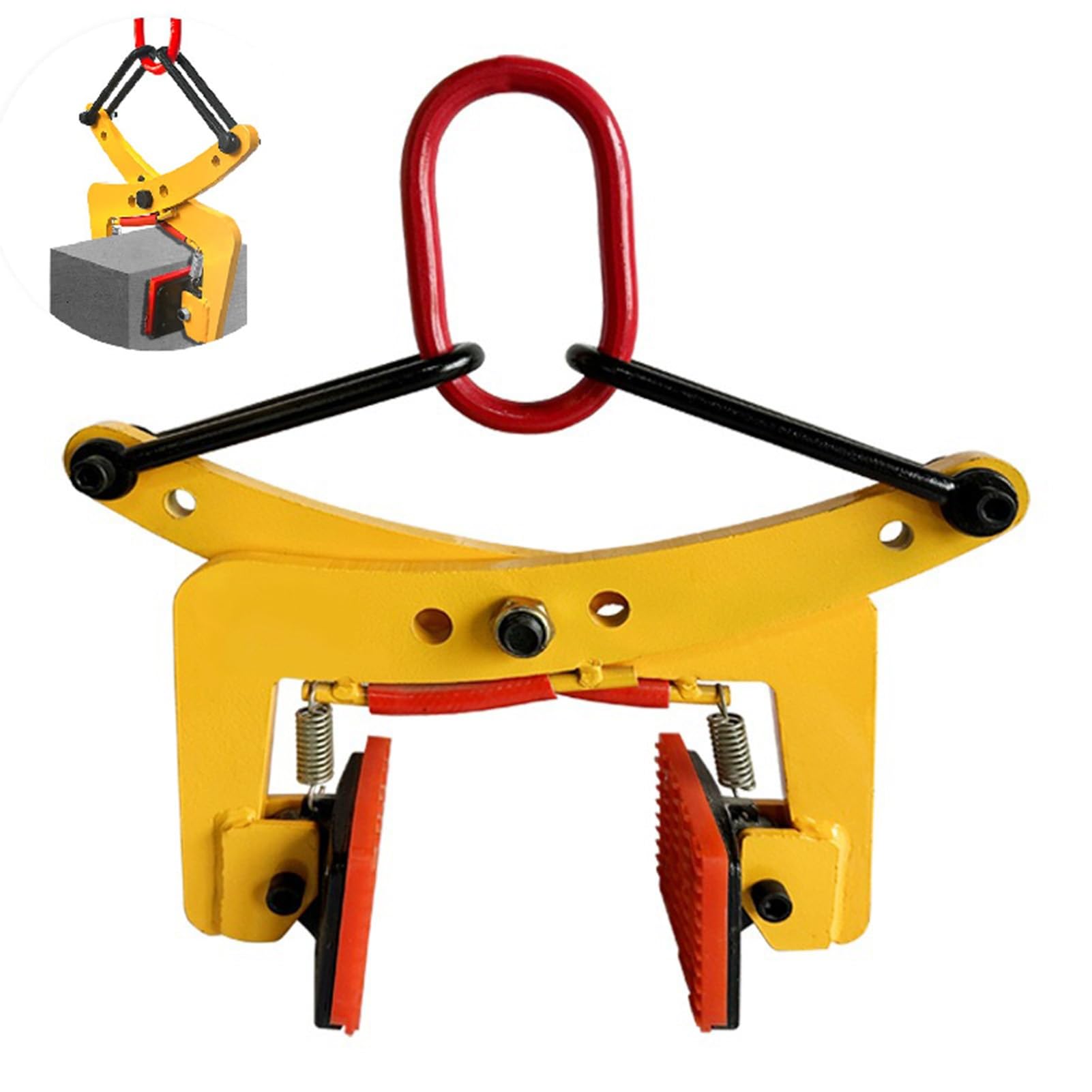 QUSYZD Lifting Clamp Yellow Roadside Special Lifting Fixture Clamp, Heavy Duty Stone Clamp with Rubber Chuck, Vertical Carrying Clamps for Granite Slab,One Color-M