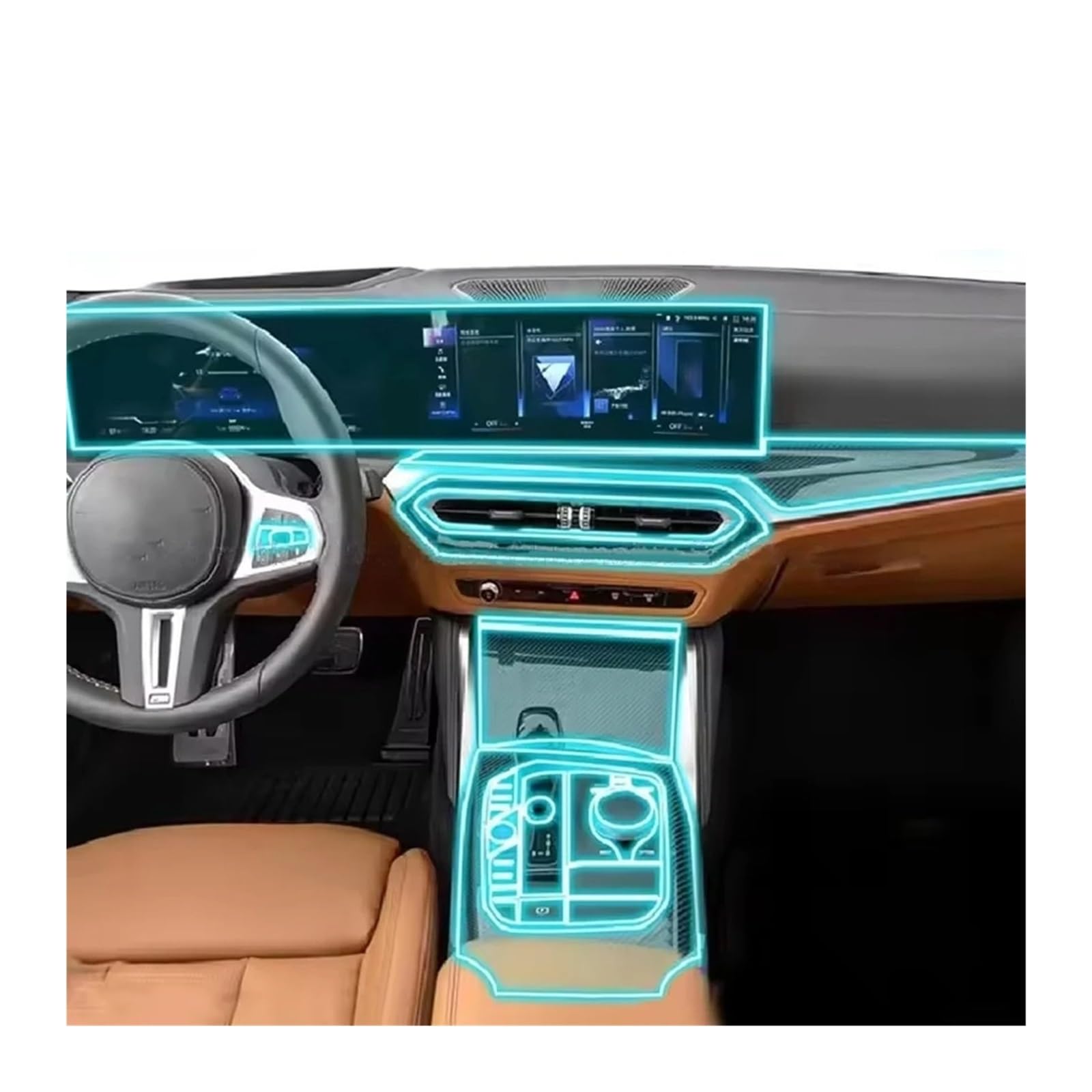 Navigation Schutzfolie Für G20 G21 Serie 3 2023 TPU Schutz Film Auto Interior Center Konsole Transparent Anti-scratch Reparatur Zubehör(Left driver seat,For g*20 2023)