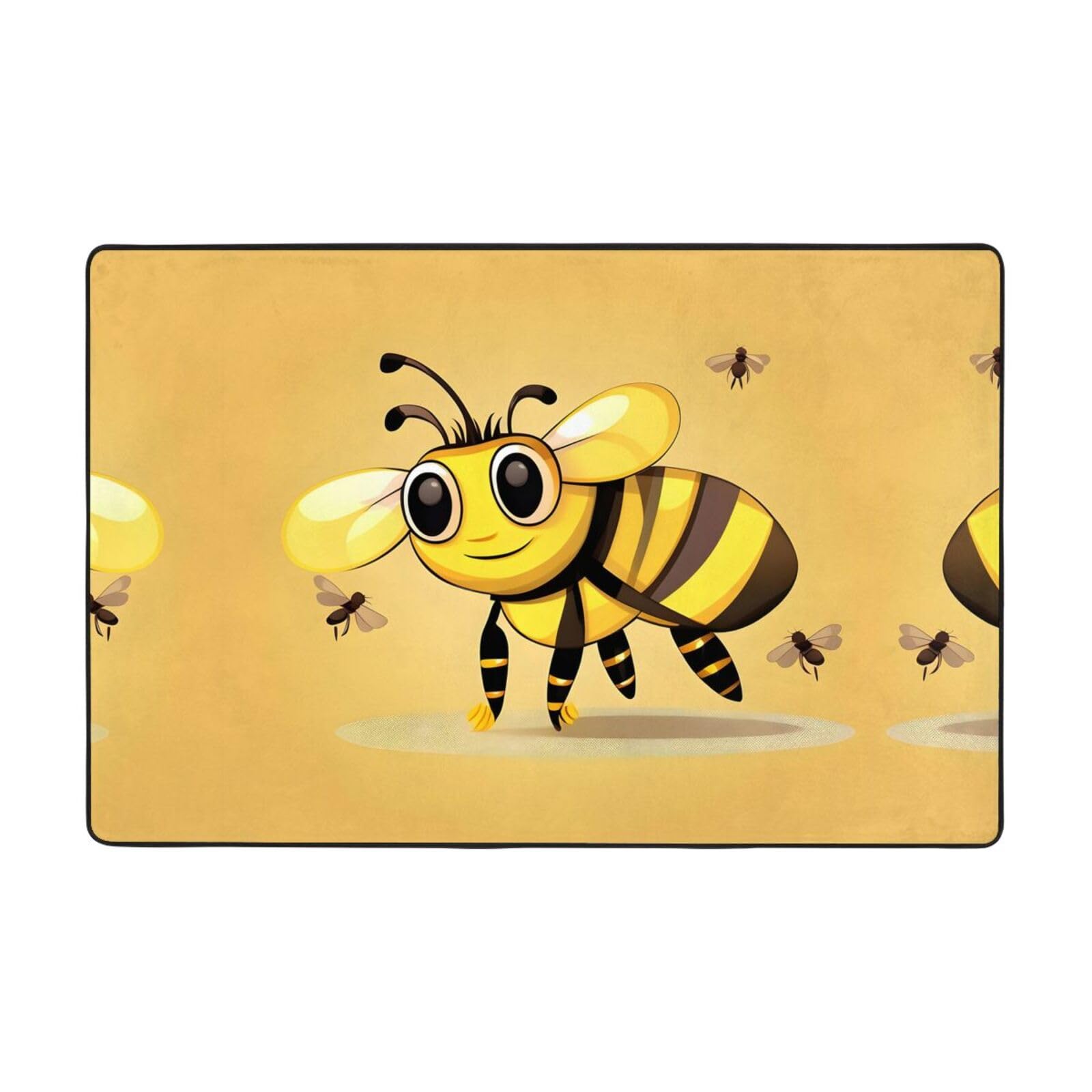 Tapis doux pour chambre d'enfant avec motif abeille dessin animé tendre