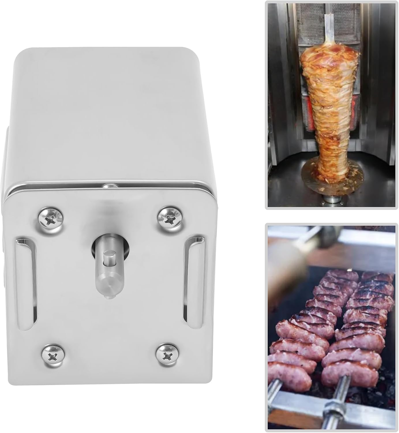 Heavy Duty Rotisserie Motor for Grill, 15W 88LB Load Capacity, 110V Electric BBQ Motor with 2 RPM Slow Rotation,Stainless Steel for Whole Chicken, Roast, Meat