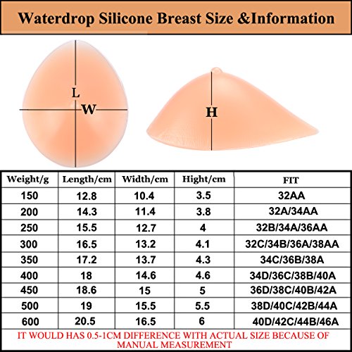MOOVANT Silicone Breast Forms Mastectomy Prosthesis Silicone Bra Pad Only One Piece - Thumbnail 6