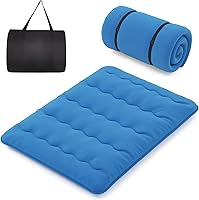 Vista 16 de Byroce - Colchón de futón, catre de dormir enrollable con funda lavable, almohadilla de algodón portátil con bolsa para campamento, tapete de tatami