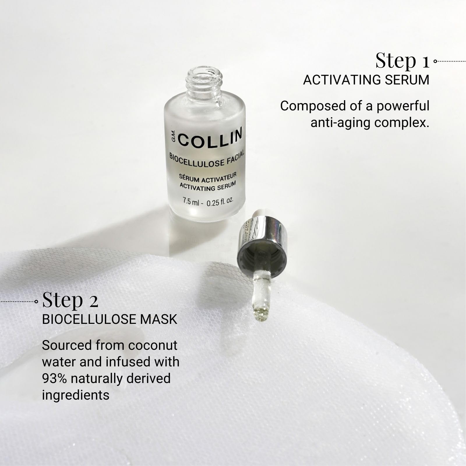 G.M. COLLIN Biocellulose Facial Mask | Hydrating Sheet Mask | Deep Moisture for a Plump, Youthful Look and Anti-Aging Benefits