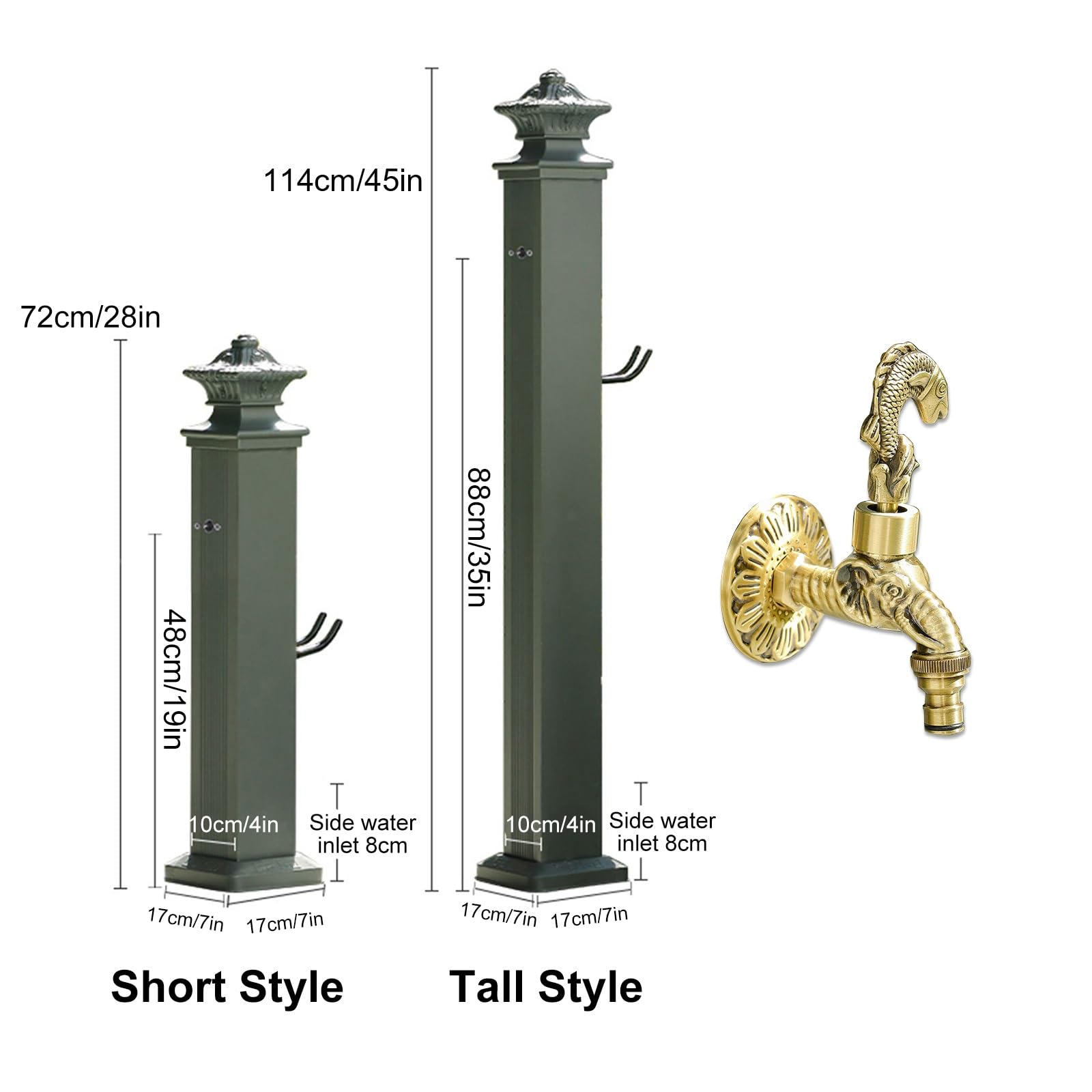 Colonne d'eau Jardin, Colonne d'eau extérieure avec Robinet, Colonne Robinet Cour, Fontaine décorative avec Robinet, Colonne d'eau rétro pour l'irrigation et Lavage des pâturages Ferme