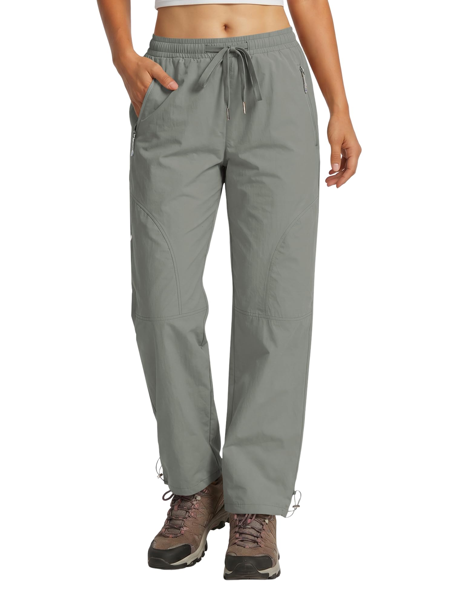 Rapbin Wanderhose Damen Outdoorhose Leicht Schnelltrocknend Atmungsaktiv Trekkinghose Funktionshose Sommer mit Reißverschlusstaschen