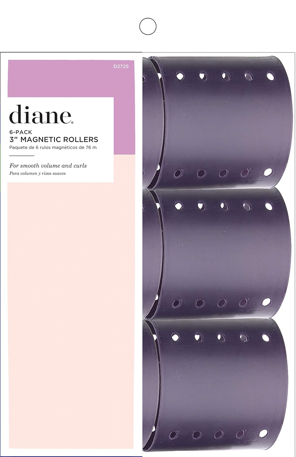 Purple, 3 Inch : Diane Magnetic Roller, Purple, 3 Inch, 6 Count